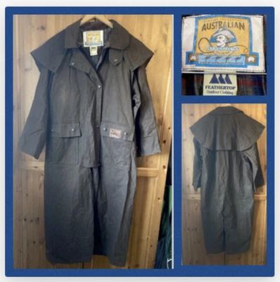 £165 • Buy VTG FEATHERTOP AUSTRALIAN STOCKMANS OILSKINS : Mens Duster Jacket : Large - XL