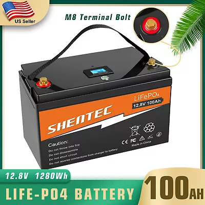 LiFePO4 12V 100Ah Lithium Deep Cycle Battery For RV Marine Solar Off-Grid Boat • $1299.90