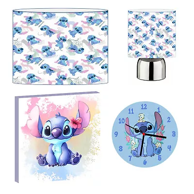 STITCH Disney Lilo CEILING SHADE TOUCH LAMP WALL ART CLOCK Or BUNDLE • £14.97