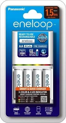 AA & AAA Eneloop Smart And Quick Battery Charger 1-Pack + Eneloop AA Pre-Charge • $88