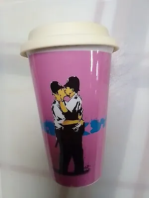 £12 • Buy Banksy Kissing Coppers Police - Graffiti Artist Travel Mug Cup