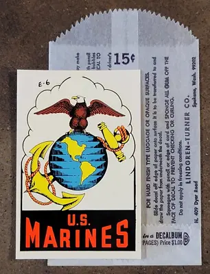 Vintage US MARINES Water DECAL 1950's Globe And Anchor US Armed Forces Old Oohra • $15.99