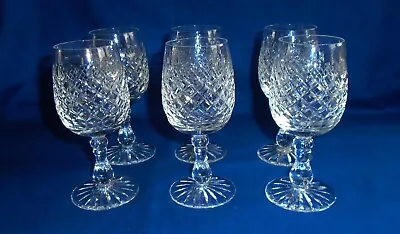 6 X Vintage Edinburgh Crystal Braemar Cut Wine Glasses  5.5'' 1st Quality Vgc • £36