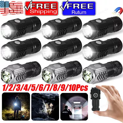 Flashlight 3-LED Super Bright Torch Outdoor Waterproof Rechargeable W/Clip LOT • $6.95