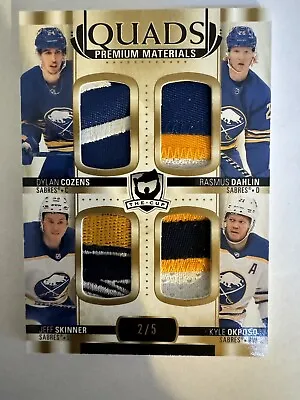 2021-22 The Cup Quads Premium Materials /5 Buffalo Sabres Cozens Skinner Dahlin • $375