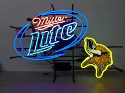 Minnesota Vikings Beer Lager 20 X16  Neon Light Sign Lamp Bar Open Wall Decor • $130.79