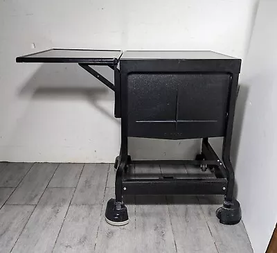 Vintage Tiffany Stand Company Black Metal Drop Leaf Rolling Typewriter Table • $175.50