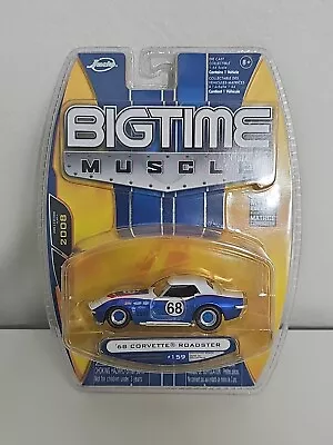 Jada Bigtime Muscle 1:64 Scale '68 Corvette Roadster- Blue And White • $14.95