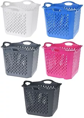 £13.49 • Buy Square Large Deep Laundry Basket Washing Clothes Basket Stackable Bright Colours