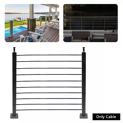 250ft 1/8  Stainless Steel Cable Black Wire Rope Cable Railing System 7x7 Strand • $65.55