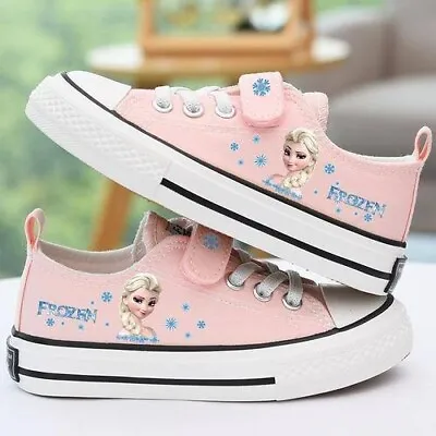 Casual Shoes Kid Canvas Soft Children Elsa Flat Pink  Fashion Girl  New 5 Youth • $24.99