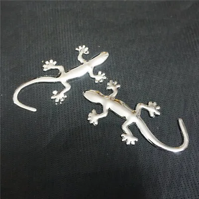 2PCS Chrome Gecko Silver Metal Sticker Decal Emblem Badge 3D Edition Car Limited • $13.99