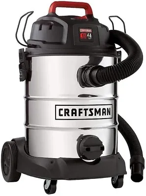 CRAFTSMAN 8-Gallons 4 HP Corded Wet/Dry Shop Stainless Steel Vacuum Cleaner • $60