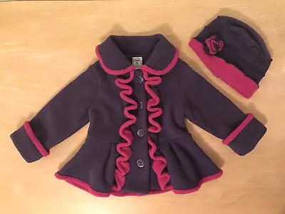 Mack & Co Toddler Girls 2 Piece Fleece Coat Set Purple & Fuschia Size 2T • $15.99