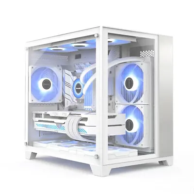 PC Computer Case M-ATX Temp'd Glass- IONZ Cube Dual Chamber Compact Edition /ONU • £43.95