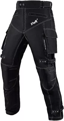 HWK Motorcycle Pants For Men & Women W/Cordura Textile Fabric 42W X 34L Black • $35