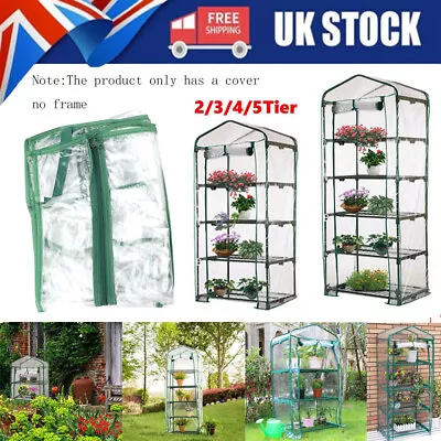 2/3/4/5 Tier Mini Greenhouse Outdoor Garden Plants Grow Green House PVC Cover • £18.35