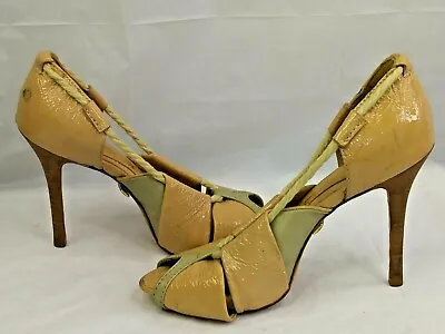 LAMB Women US 6 4  Heels Stilletos Peep Toe Gwen Stefani Patent Leather 2789 • $19.97