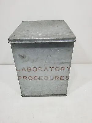 Vintage Laboratory Procedures Metal Milk Bottle / Medical Lab Cooler Storage Box • $72.21