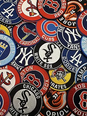 MLB Patches Round Pick Teams Embroidered Iron-on 3  Baseball Sleeve Patch • $4.50