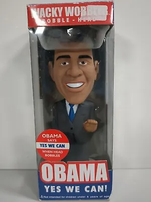 BARACK OBAMA - YES WE CAN - BLUE TIE   Wacky Wobbler  Bobble Head 2008  • $29.74