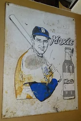 Weather Faded Rusty Scratched TED WILLIAMS MOXIE Tin Sign 11x14  • $39