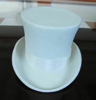 100% Wool Victorian Mad Hatter Top Hat Vivi Magic Performing Caps Crown High 6.5 • $35.99