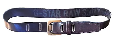 Vintage Rare G-STAR RAW 5cm Wide Thick Brown Leather Belt Fit 90-110cm. • $48.93