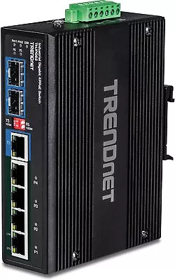 TRENDnet RB-TI-UPG62 6-Port Hardened Industrial Gigabit PoE++ DIN-Rail Network • $265.99