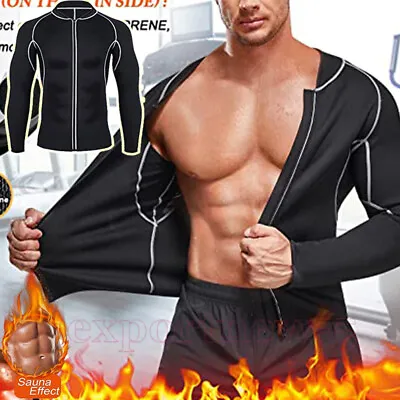 $27.79 • Buy Neoprene Hot Sweat Suit Weight Loss Shirt Men Exercise Clothes Sauna Fitness Top