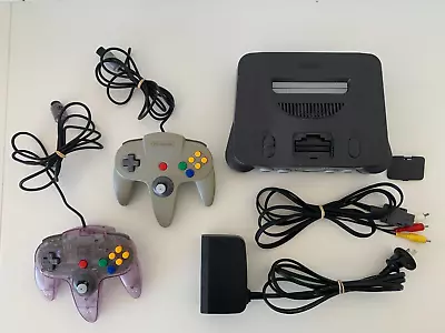 Nintendo 64 (N64) Console + 2 Controllers & All Cables - Tested Working - PAL • $215