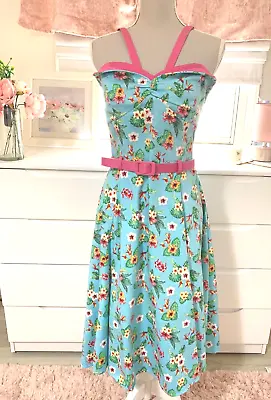 COLLECTIF - ROCKABILLY DRESS SWING -50/60'S VINTAGE LOOK- 2 Way Wear Sz 14 • £29