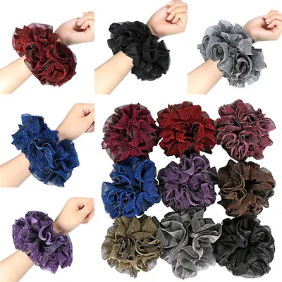 1x Volumising Scrunchie Gold Velvet Big Hair Tie Bun Clip Hijab Scarf Volumizer✔ • $2.93