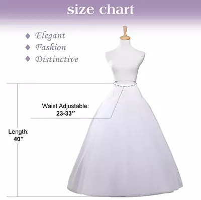 £16.59 • Buy RULTA UK White 3-Layers Tulle Hoopless Wedding Dress Underskirt Petticoat T1