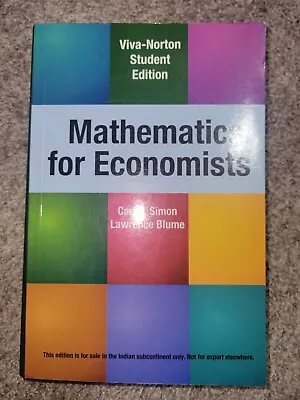 Mathematics For Economists • $20