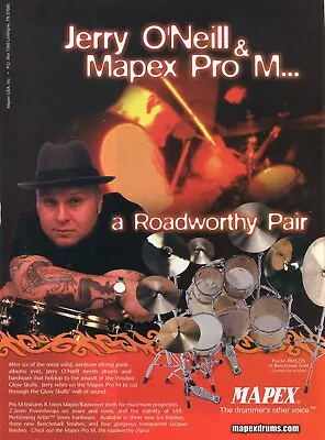 2002 Print Ad Mapex Pro M Benchmark Gold Drums Jerry O'Neill Voodoo Glow Skulls • $9.99