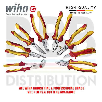 Wiha Electricians Pliers Cutters VDE Industrial Professional Snips Grippers • £21
