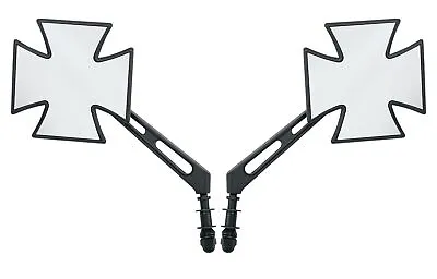 Maltese Iron Cross Mirrors (Pair) For Harley-Davidson Black • $122.40