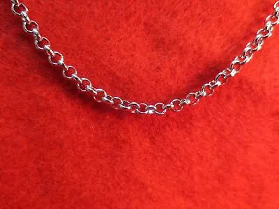 22 Inch Silver Stainless Steel 4mm Rolo  Link Rope Chain Necklace • $5.92