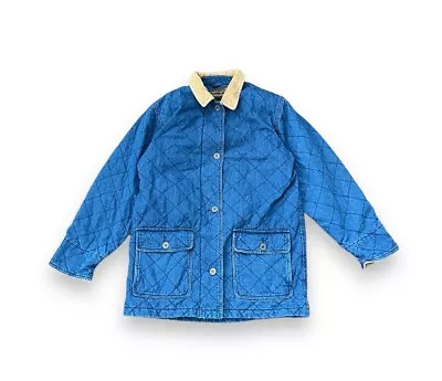 Vintage Eddie Bauer Chore Jacket Barn Coat Women's M Flannel Lined Quilted 90s • $54.99