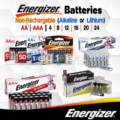 Energizer Batteries AA Or AAA 4/8/16/24 Alkaline Or Lithium Lot Non-Rechargeable • $92.95