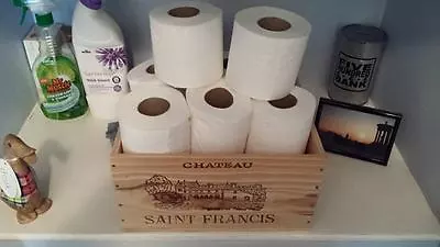 £13.95 • Buy 1 X Genuine French Wooden Wine Box Planter Hamper - Toilet Roll Holder / Basket*