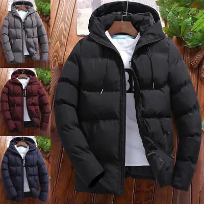 Men Winter Warm Padded Coat Jacket Bubble Coat Quilted Zip Padded Outwear UK NEW • £15.99