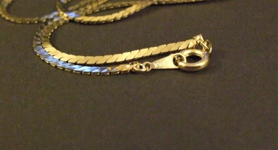 £1.50 • Buy Vintage Flat Snake Link Gold Tone Chain Open Length 59cm