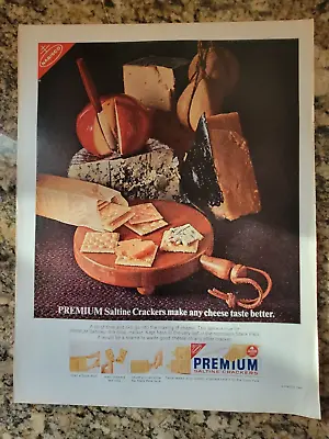 1965 NABISCO Crackers  Ad PREMIUM Saltine Crackers Make Any Cheese Taste Better! • $1.50