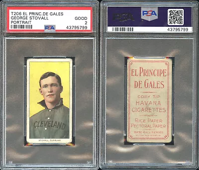 T206 George Stovall Portrait  ~~ PSA 2 ~~ El Principe De Gales EPDG *tough Back* • $209.99