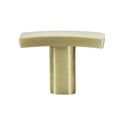 Transitional T Arch Style 1-1/2  Satin Brass Cabinet Finger Knob Pull K305638SB • $7.37