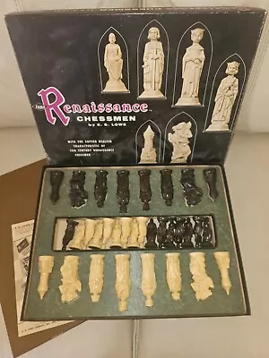 Vintage 1959 ES Lowe Renaissance Chessmen Chess Set Complete With Board • $49.99