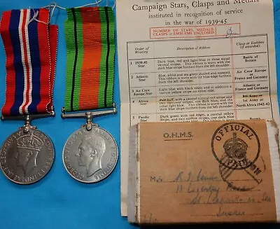 Ww2 Medal Group Of 2 Boxed To Rj Lewis World War Ii • $5.85