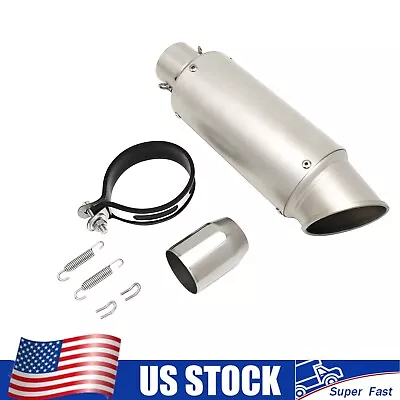 Universal Motorcycle 38-51mm Exhaust Muffler Tips Tail Link Pipe Slip On 300mm • $39.99